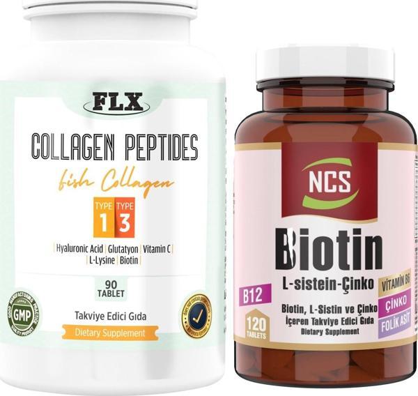 Balık Kollajeni Tip 1-3 Collagen 90 Tablet+Biotin 120 Tablet - Image 1