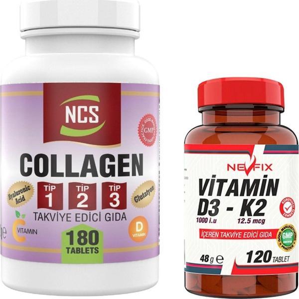 Ncs Collagen Tip 1-2-3 180 Tablet   Nevfix Vitamin D3-K2 120 Tab - Image 1