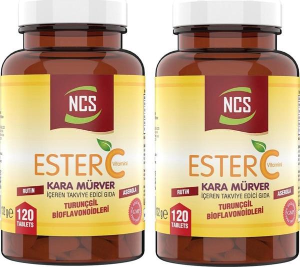 Ncs Ester C Vitamini 1000 Mg 120 Tablet Kara Mürver Turunçgil Bioflavonidleri Rutin Aserola 2 Adet - Image 1