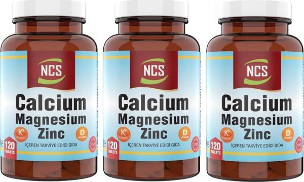 Ncs &reg; Calcium Magnesium Çinko D k 3 x 120 Tablet Kalsiyum Magnezyum Çinko - Image 1