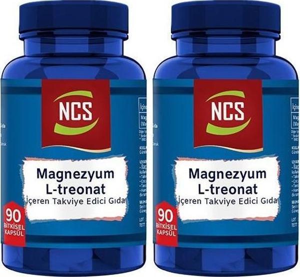 Ncs Magnezyum Magnesium L-Threonate Vejeteryan 2 x 90 Bitkisel Kapsül - Image 1
