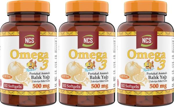 Ncs Omega 3 Balık Yağı 500 mg 3 Kutu 306 Yumuşak Kapsül Portakal Aromalı - Image 1