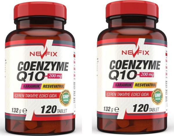 Nevfix Coenzyme Q10 200 mg Koenzim Q10 120 Tablet 2 Kutu 240 Tablet - Image 1