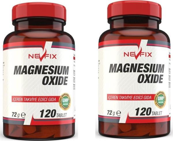 Nevfix Magnesium Oxide Magnezyum 250 Mg 120 Tablet 2 Kutu - Image 1