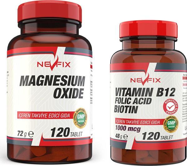 Nevfix Magnezyum 250 mg 120 Tablet + B12 Folic Acid   Biotin 120 Tablet - Image 1