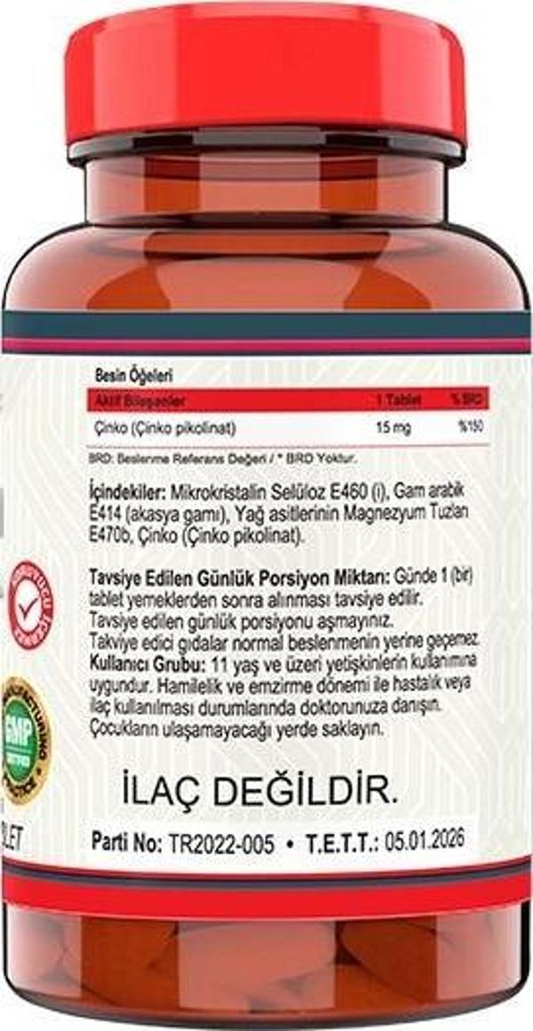 Nevfix Zinc Çinko Pikolinat 15 Mg 120 Tablet - Image 1