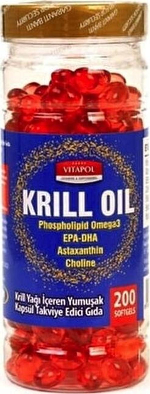 Vitapol Krill Oil Complex Astaxanthin+Choline+Phosphatidylserine+Omega3+Epa Dha 200 Kapsül - Image 1