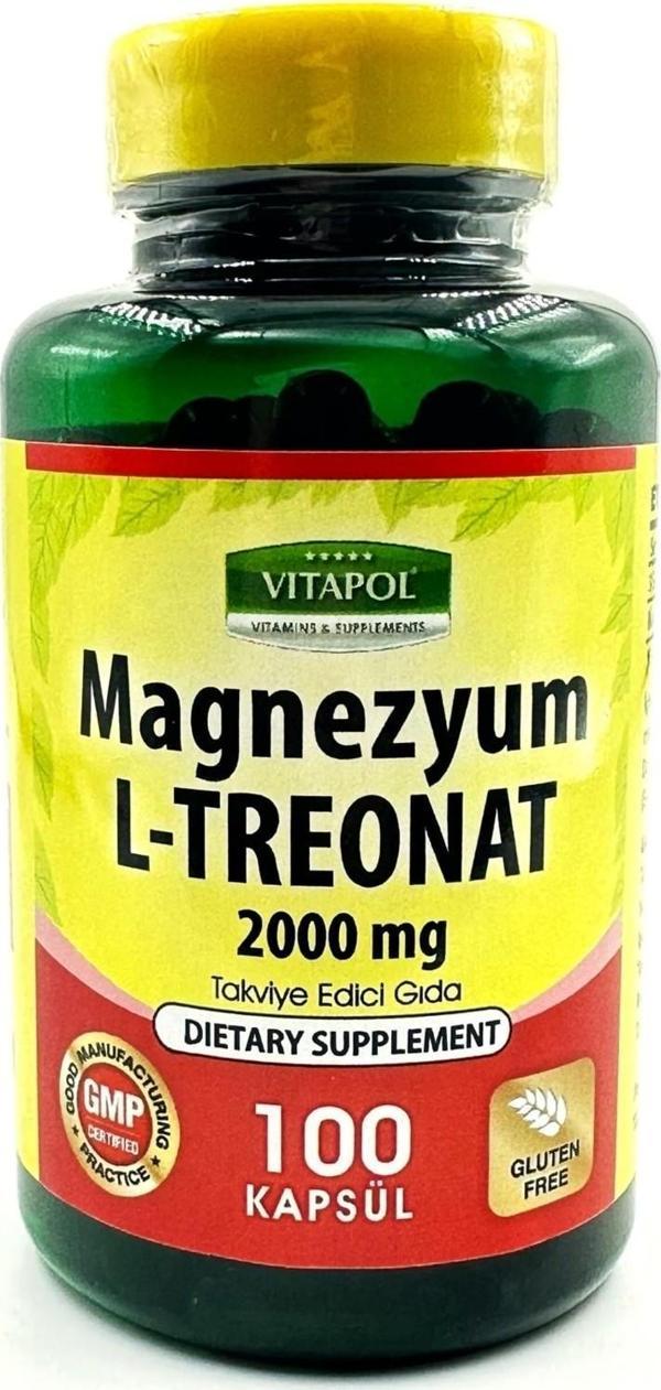 Vitapol Magnezyum L-Treonat 2000 mg 100 Vegan Kapsül - Image 1