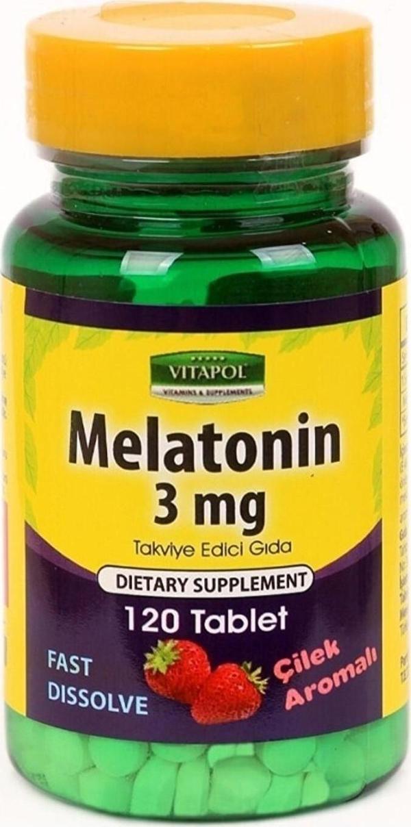 Vitapol Mela-Tonin 3 Mg 120 Tablet Fast Dissolve Çilek Aromalı - Image 1