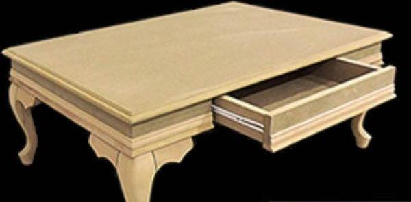 Orta sehpa 13558 Model Çekmeceli Pervaz Kayın Aslan ayak Masif HAM MDF tabla - Image 1