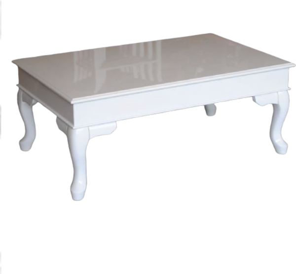 Orta sehpa 13560 Klasik Model Kayın ASLAN ayak Parlak Beyaz Lake MDF tabla Elyapı - Image 1