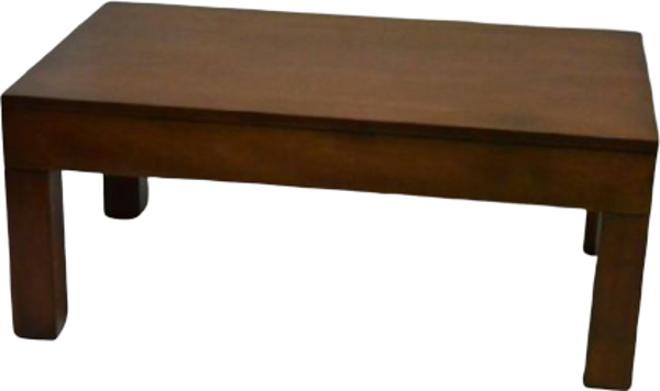 Orta Sehpa 13563 KÜT Model Ahşap Kutu Ayak MDF Parlak Ceviz Natüre Tabla El Yapı - Image 1