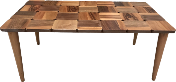 Orta sehpa17947 KAREL Tabla MODEL Kayın Ayak Parlak Açık Ceviz Natüre El Yapım - Image 1