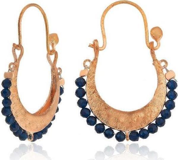 Himarry ​Gümüş Lacivert Taşlı Bohem Küpe - Image 1