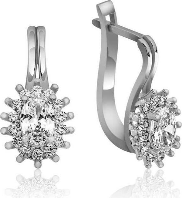Himarry Gümüş Mengeçli Oval Kesim Küpe - Image 1