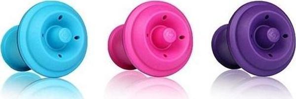 Vacu Vin 8850606 Vakum Şarap Tıpası Pembe/Mavi/Mor 3 parça Kutulu - Image 1