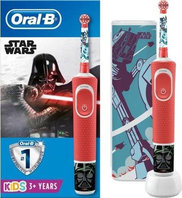 Oral-B Çocuklar İçin Şarj Edilebilir Diş Fırçası D100 Vitality Star Wars Özel Seri + Seyahat Kabı - Image 1