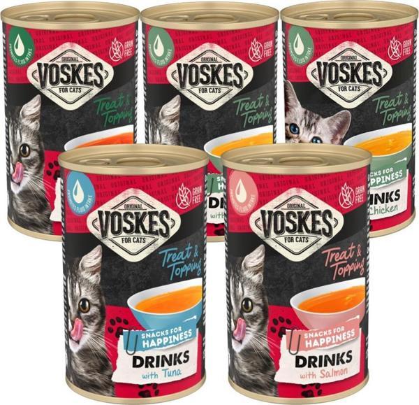 Voskes 5 Çeşit Kedi Çorbası (Biftek, Somon, Tavuk, Ton, Yavru Kedi Tavuk) 135 ml x 5 Adet - Image 1