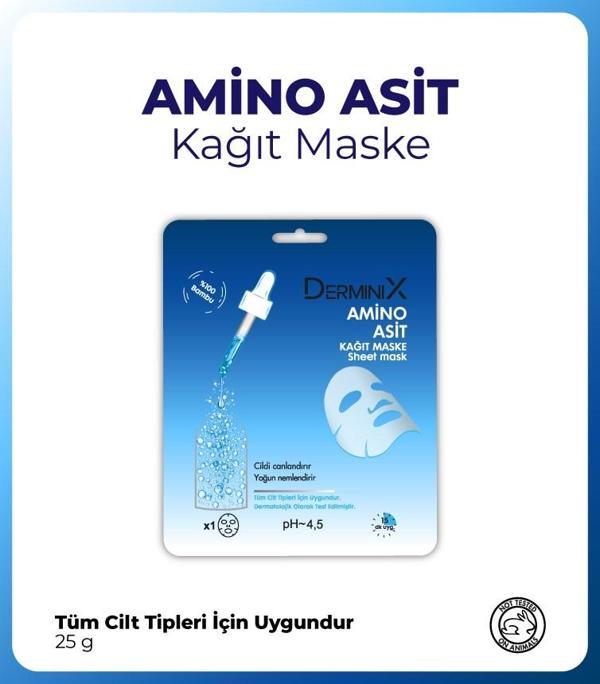 Derminix Amino Asit Nemlendirici ve Sıkılaştırıcı Yüz Kağıt Maskesi - Image 1