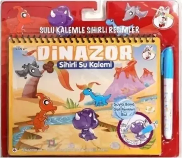 Sihirli Özel Sulu Kalem İle Boyama Kitabı Set | Dinazor Temalı Water Magic - Image 1