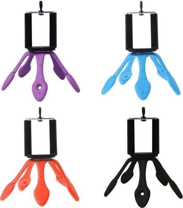 Esnek Kıvrılabilir Elastik Mini Ahtapot Tripod Stand-Pembe - Image 1