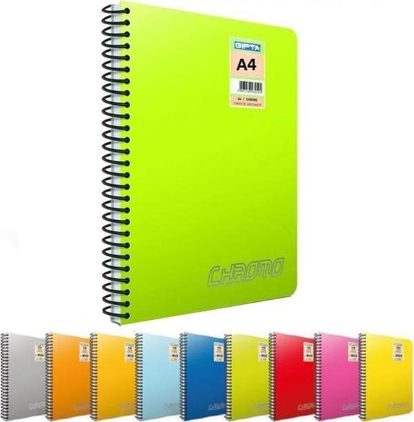 Gıpta Chromo 160 Yp. A4 Spiralli Pp. Kapak Defter Kareli - Image 1