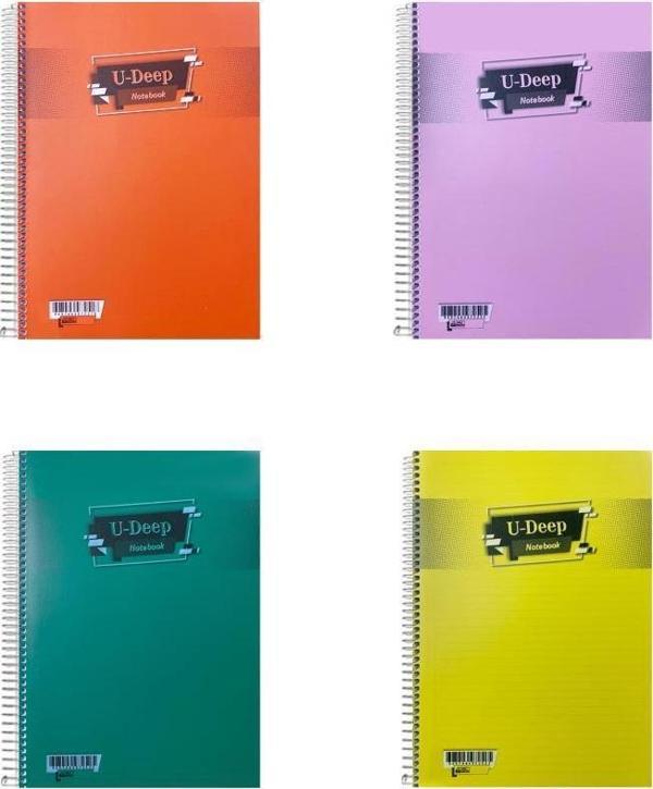 Umut U-DEEP A4 Spiralli Defter Pp. Kapak 120 Yp. Çizgili 4'LÜ - Image 1