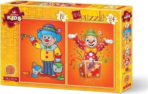 Art Kids 4487 Palyaço 24x34 cm 12 Ve 24 Parça İkili Puzzle - Image 1