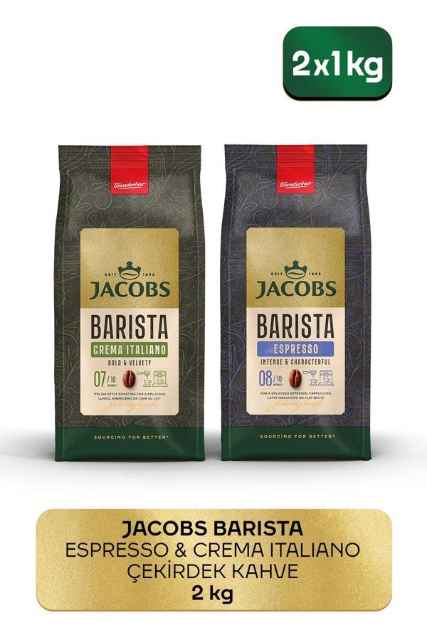Jacobs Barista Çekirdek Kahve Avantajlı Paket 2 kg ( Crema Italiano 1kg + Espresso 1kg ) - Image 1