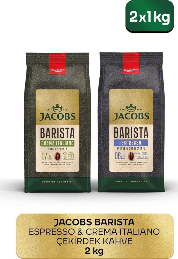Jacobs Barista Çekirdek Kahve Avantajlı Paket 2 kg ( Crema Italiano 1kg + Espresso 1kg ) - Image 1
