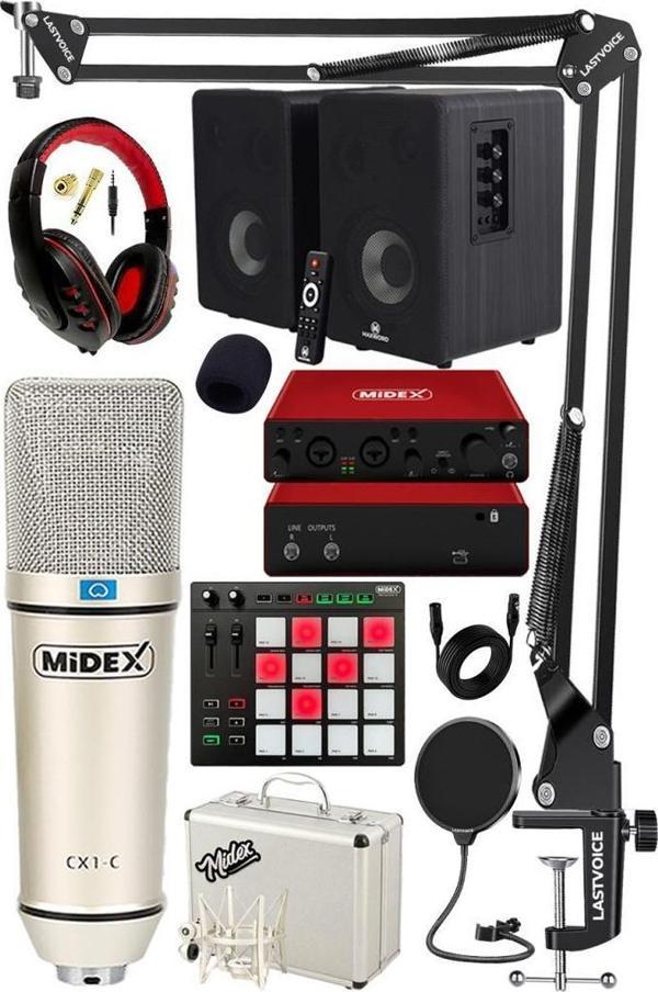 Midex Referans Paket-4 Maxword Monitör Ses Kartı CX1 Mikrofon Pad Controller - Image 1