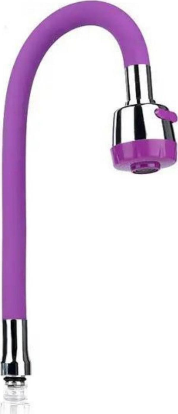 Irmak Oynar Başlıklı Spiral Mor Renkli Kubar Başlığı Lavabo, Mutfak Esnek Musluk - Image 1
