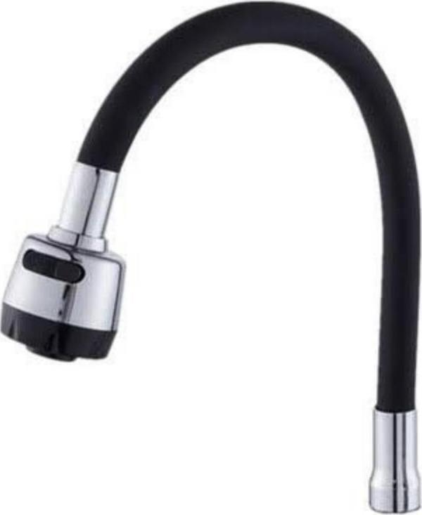 Irmak Oynar Başlıklı Spiral Siyah Renkli Kubar Başlığı Lavabo, Mutfak Esnek Musluk - Image 1