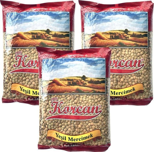 Korcan Yeşil Mercimek 1000 gr 3 lü - Image 1