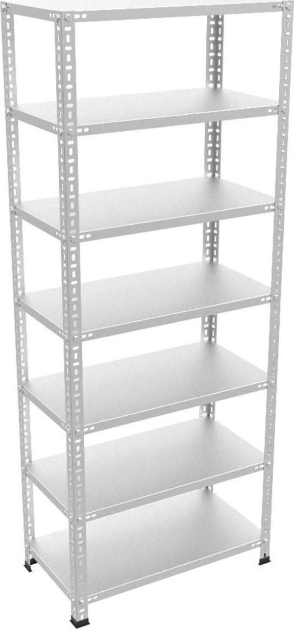 RafBurada ® 7 Katlı Galvaniz Çelik Raf. Depo, Kiler, Dosya Rafı 1.50 Mm-59x75-200 Cm - Image 1