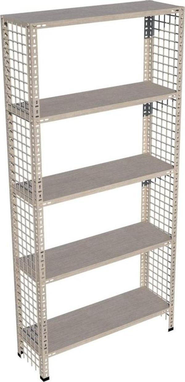 RafBurada ® 5 Katlı Galvaniz Tel Kafes Çelik Raf. Dekoratif Raf 43x60x150cm - Image 1