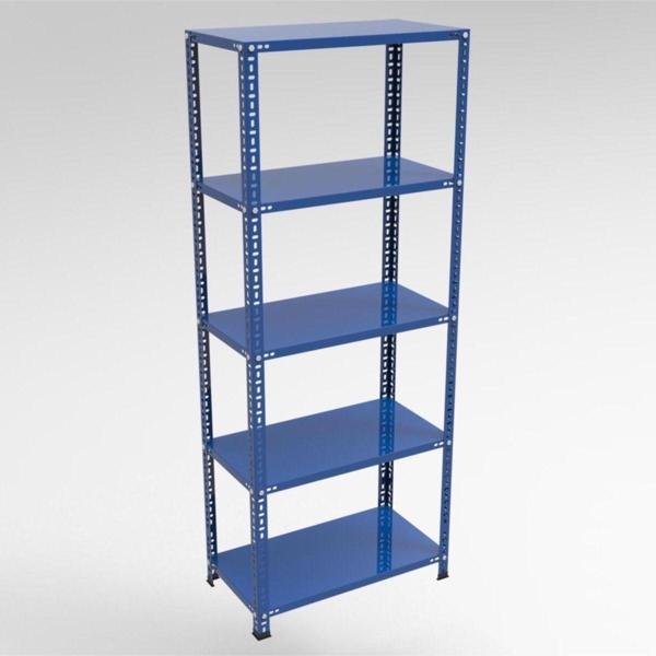 RafBurada 5 Katlı Mavi Renk Çelik Raf Çiçeklik Rafı Ofis Rafı 1.00 mm-31x75-150 cm - Image 1