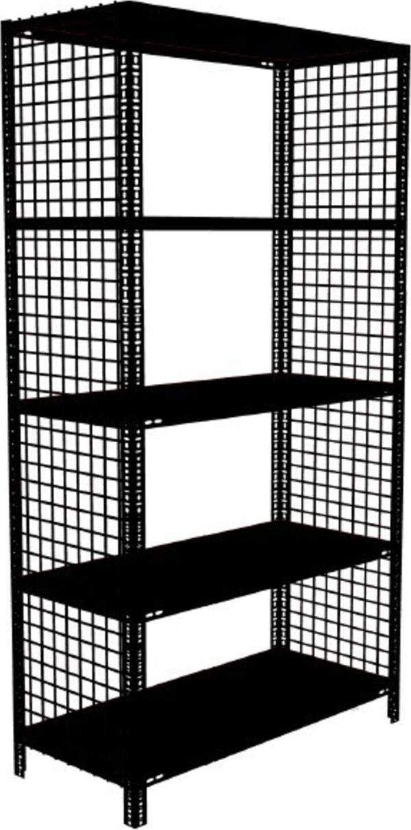 RafBurada 5 Katlı Renkli Tel Kafes Çelik Raf. Dekoratif Raf 43x75-siyah-200 Cm - Image 1