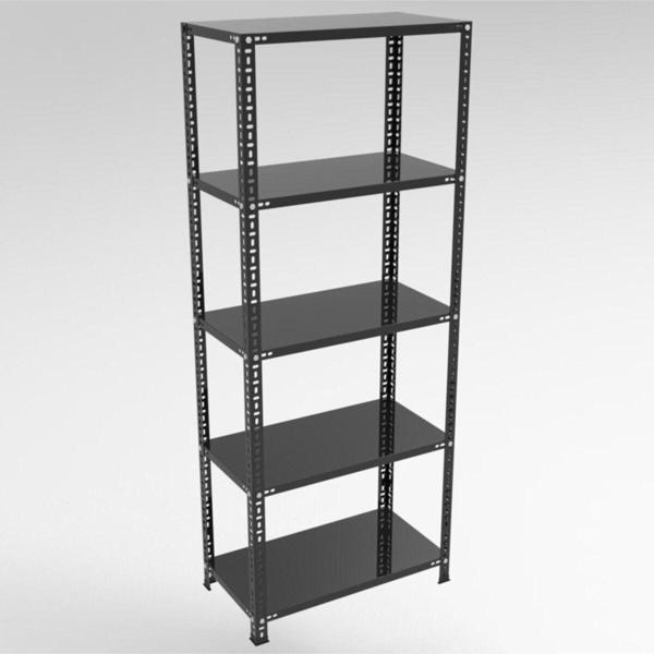 RafBurada 5 Katlı Siyah Çelik Raf; Dekoratif Raf, Depo Rafı, Kiler Rafı 0.70 Mm-31x60-200cm - Image 1