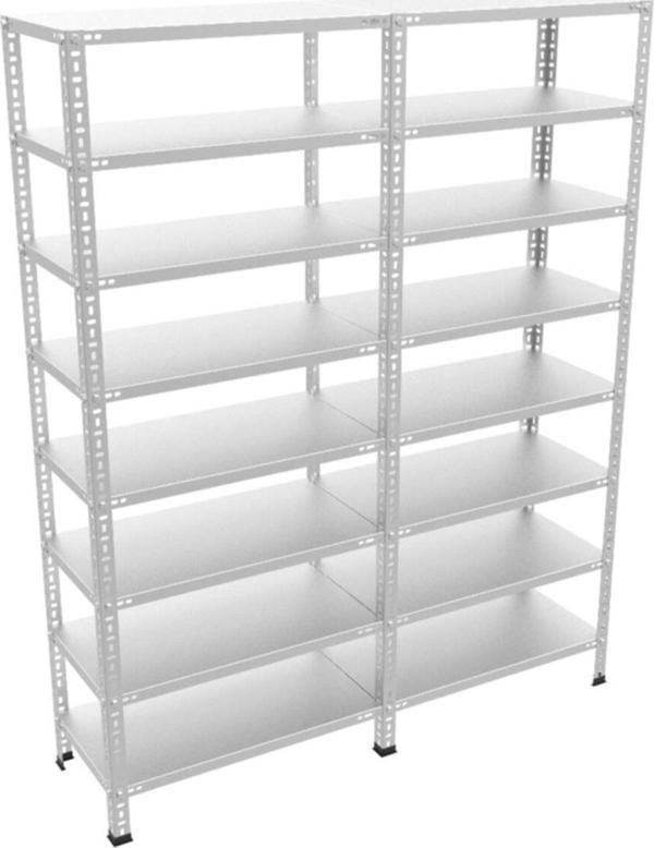 RafBurada 8 Katlı Duble Galvaniz Çelik Raf.depo,arşiv,dosya Rafı. 0.70 Mm-59x75-200cm - Image 1