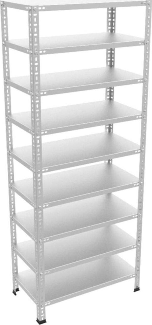 RafBurada 9 Katlı Galvaniz Çelik Raf 1.00 Mm-31x75-250cm - Image 1