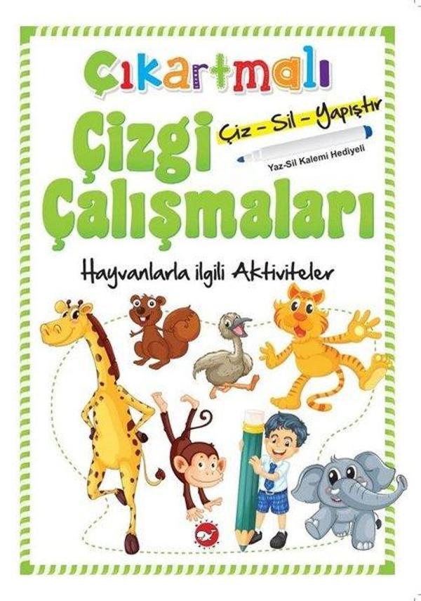 Çıkartmalı Çizgi Çalışmaları-Hayvanlarla ilgili Aktiviteler - Beyaz Balina Yayınları - Image 1