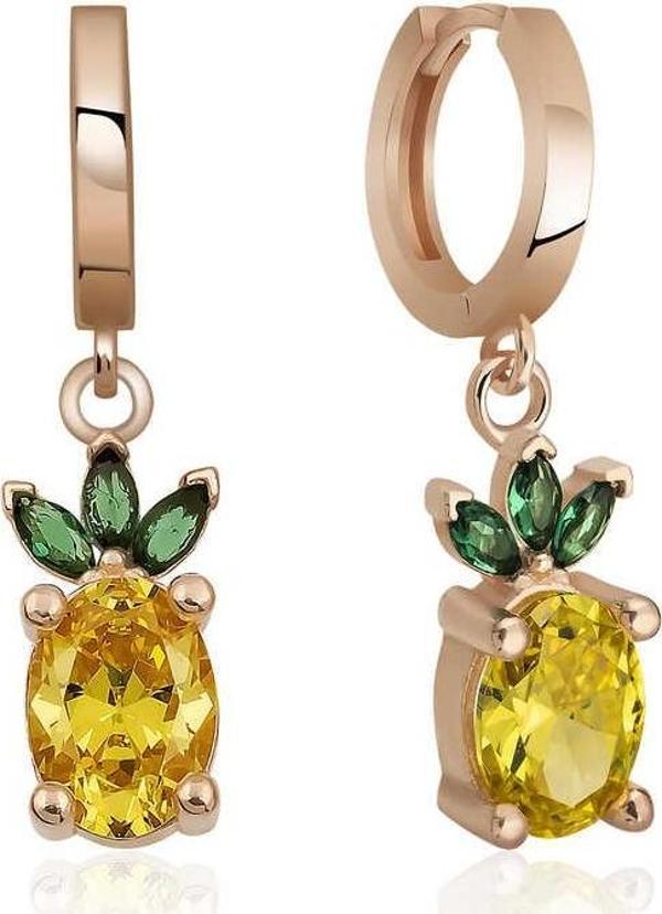 Gümüş Ananas Figür Meyve Küpe - Image 1