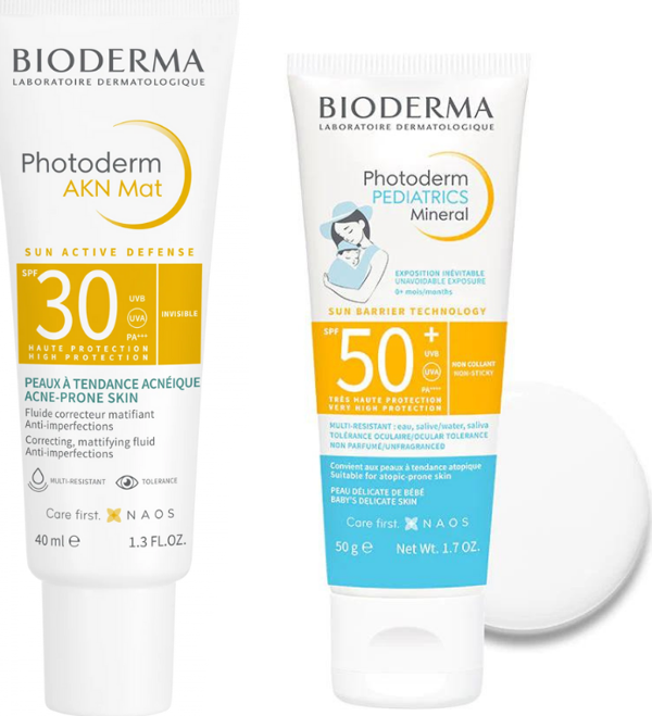 Bioderma Photoderm Akn Mat Spf30 40 ml & Photoderm Pediatrics Mineral Spf50+ 50 gr - Image 1