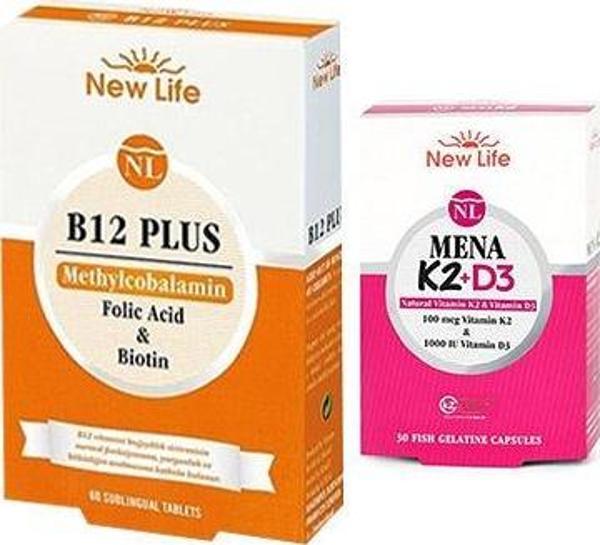 New Life B12 Plus 60 Tablet & Mena K2 + D3 30 Kapsül - Image 1