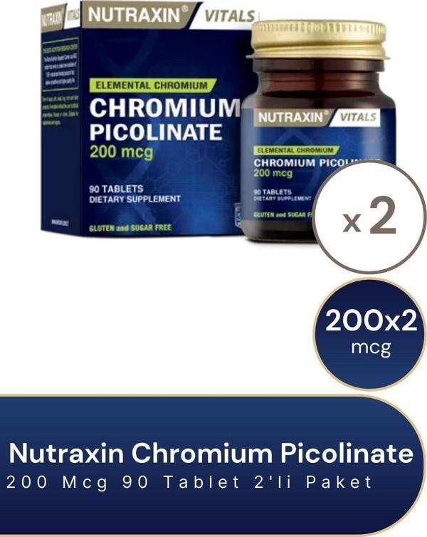 Nutraxin Chromium Picolinate 200 Mcgr 90 Tablet 2'Li Paket - Image 1