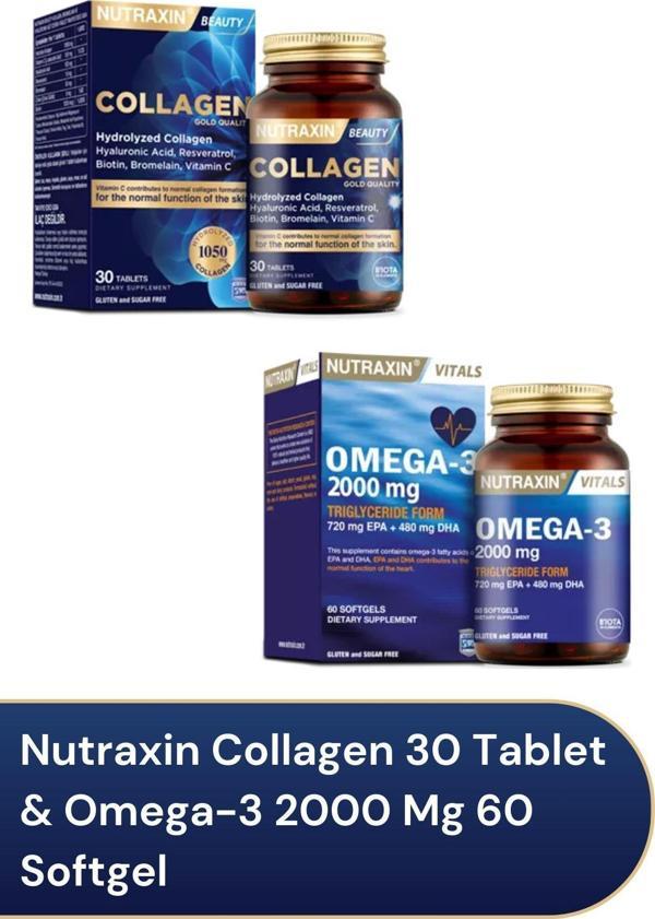 Nutraxin Collagren 30 Tablet & Omegra-3 2000 Mgr 60 Softgrel - Image 1