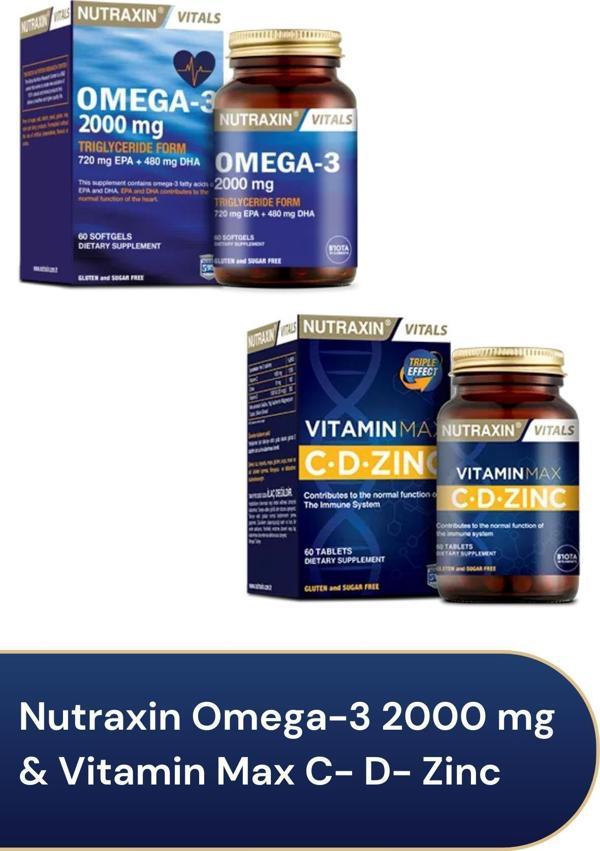 Nutraxin Omegra-3 2000 Mgr & Vitamin Max C- D- Zinc - Image 1