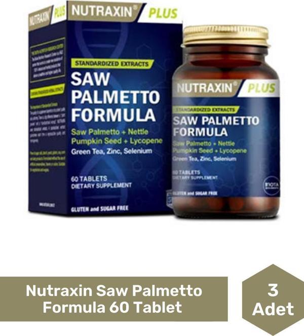 Nutraxin Saw Palmetto Formula 60 Tablet 3'Lü Paket - Image 1