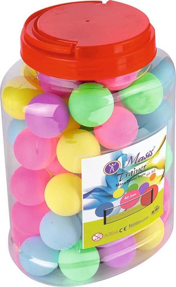 Masis Trainer Masa Tenisi Topu Renkli 60 Lı P-TB-R - Image 1